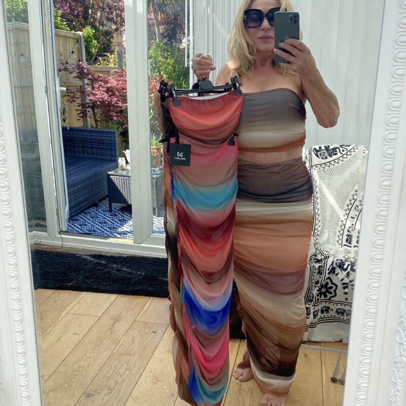 Marina mesh maxi skirt set