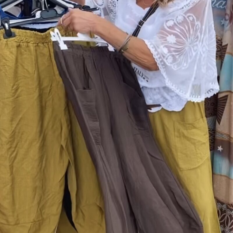 Mustard barrel trousers