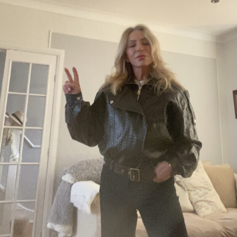 Leah pu faux leather biker jacket