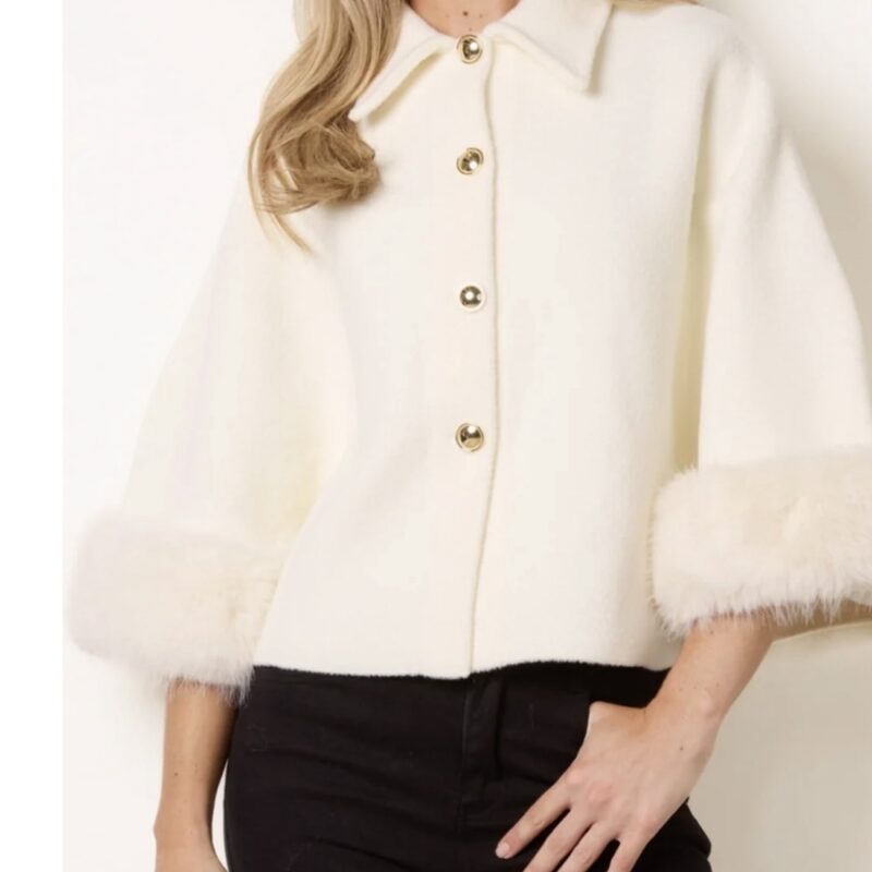 Zoe golden button cape